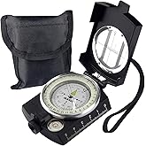AOFAR Military Compass,AF-4580 Lensatic Sighting, Waterproof and Shakeproof with Map Measurer Distance Calculator, Pouch for 