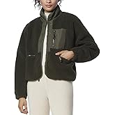 Andrew Marc womens Mixed Sherpa Zip Front Jacket