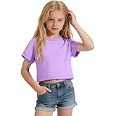 NUMYEAN Girls Crop Tops Short Sleeve T-Shirts for Girl Crew Neck Basic Tee Size 7-14 Years