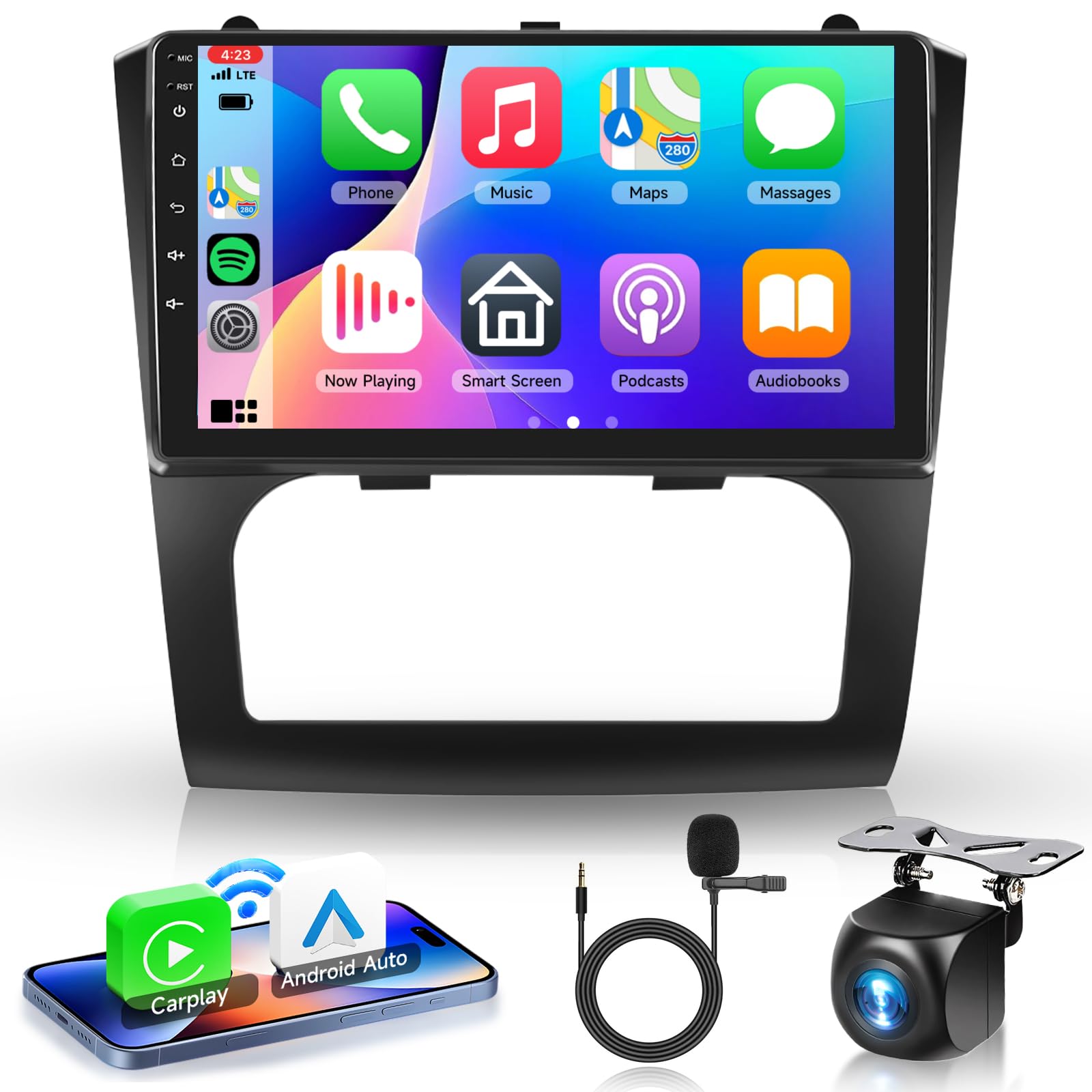 Photo 1 of 2G+64G Android 13 Car Stereo for Nissan Altima Auto A/C 2008-2012 with Wireless Carplay Android Auto, 9 Inch Touch Screen Radio Support GPS/WiFi/Bluetooth/FM/SWC/Backup Camera