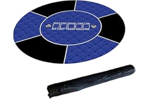 Professional Poker Mat – Portable Texas Hold'em Table Layout with Anti-Slip Rubber Base, Round Foldable Carrying Bag, Easy to