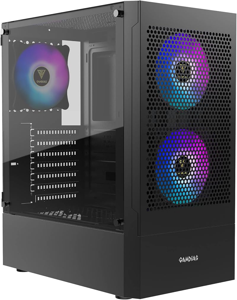 GAMDIAS TALOS E3 MESH ATX Mid-Tower Gaming Case Tempered Glass 3x 120mm ARGB