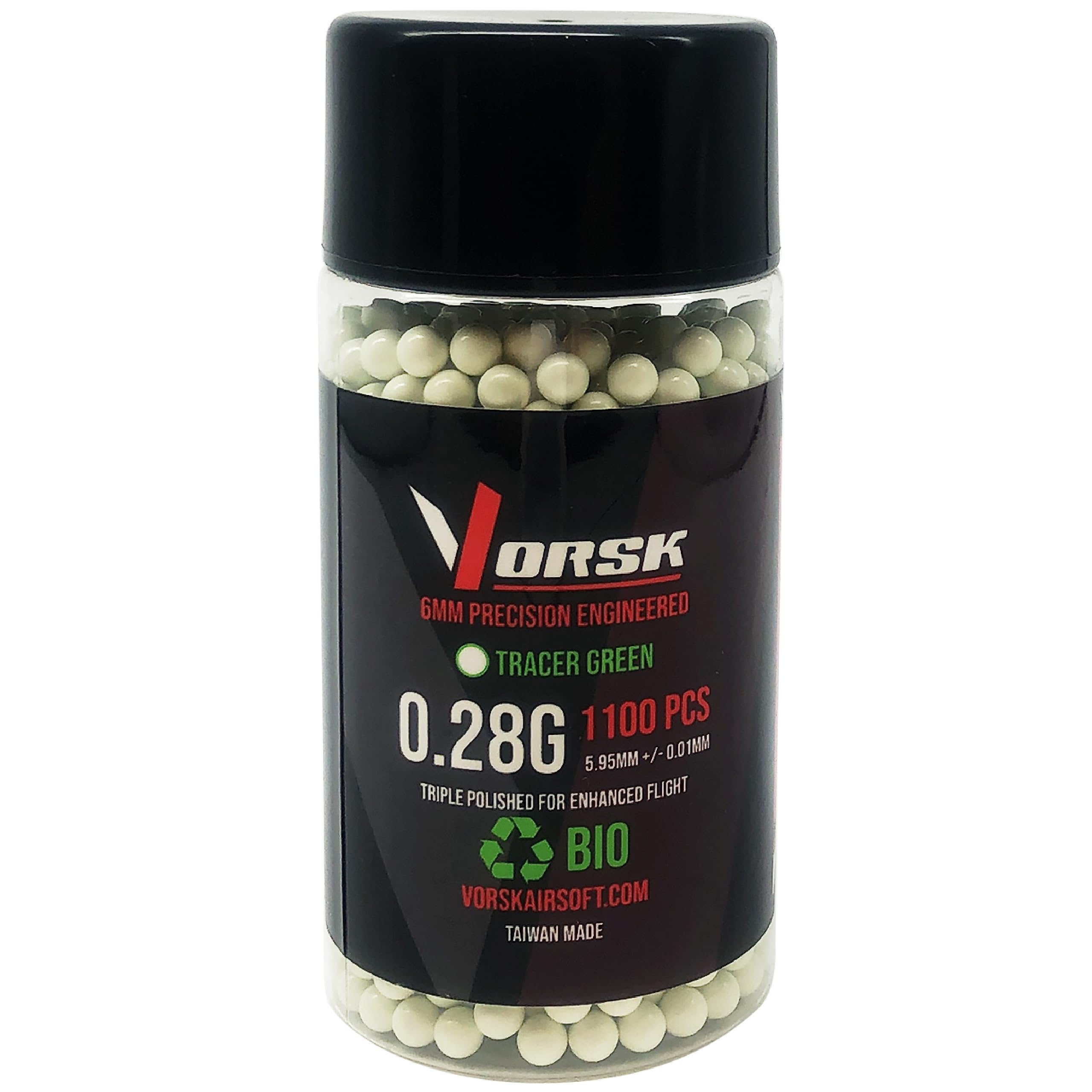 VORSK Tracer BBs - 0.28g - Green - Biodegradable, 1100R