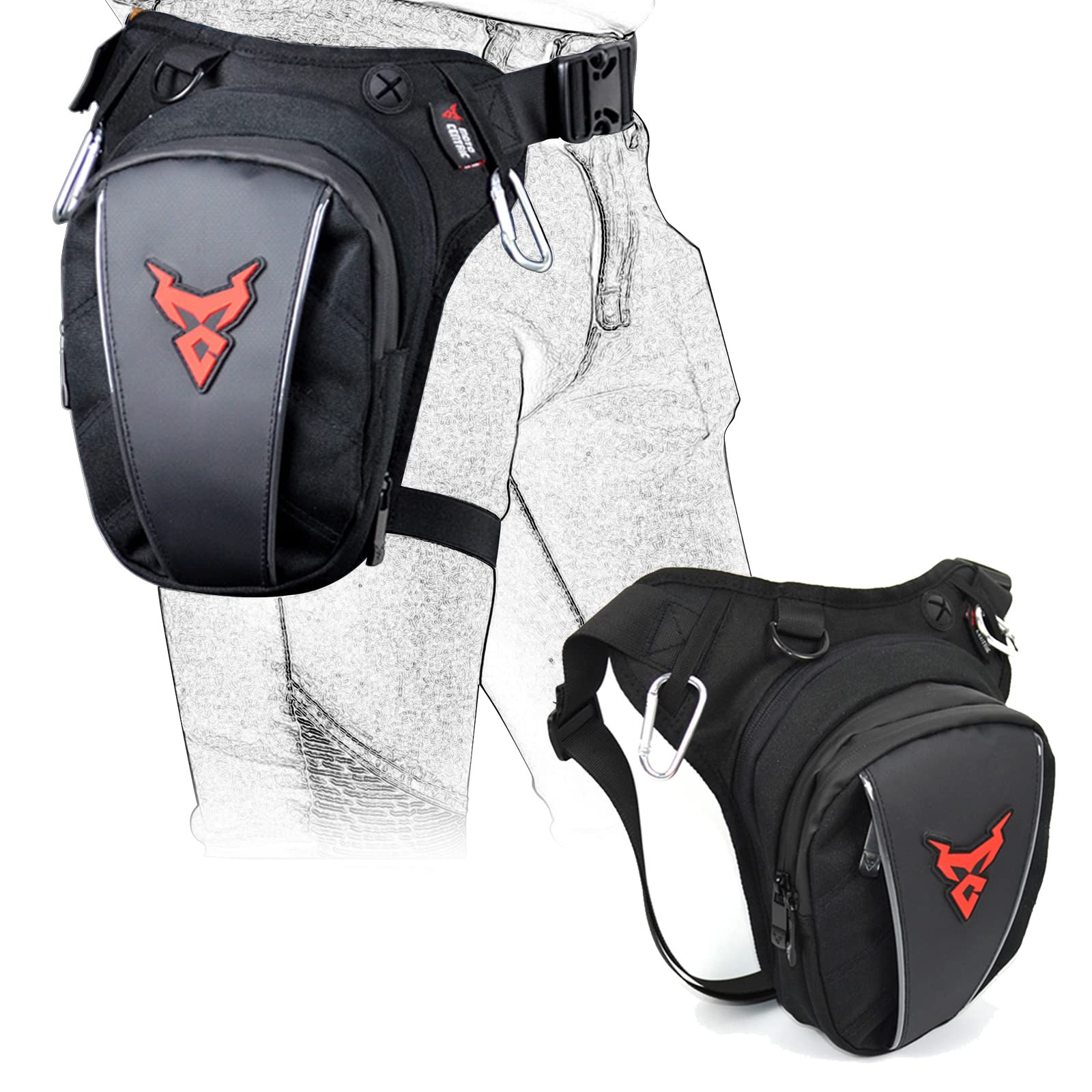 MIGHTYDUTY Leg Bag for Men Women - Multifunctional Thigh Waist Fanny Pack for Cycling Riding Travel Outdoors Motorbike Bag - Red