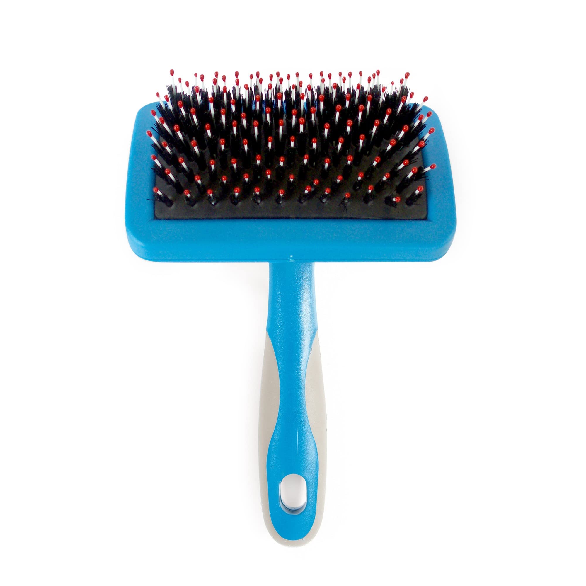 Ancol Ergo Hedgehog Slicker - Black Grooming Brush for Dogs and Cats - Long Synthetic Bristles for Deep Coat Care - Removes Dirt and Dead Hair - Promotes Glossy Coat - Size Large