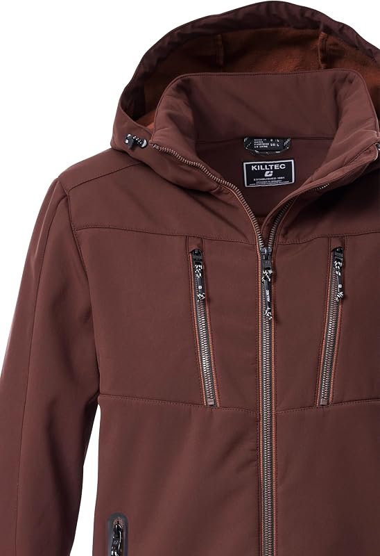Casaco Softshell masculino com capuz com fecho KOW 79 MN SFTSHLL JCKT, mahagoni, 4XL, 43323-000