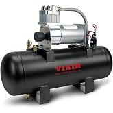 VIAIR 150 PSI High-Flow Air Source Kit | Portable On Board Air Compressor with 2 Gallon Tank for Truck, Air Horns, Suspension, Air Locker, Black