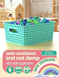 WYT 6-Pack Plastic Small Shelf Storage Weave