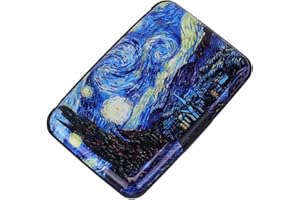 ELFISH RFID Blocking Credit Cards Holder Aluminum Wallet Metal ID Case for Men Women (see moon)