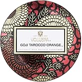 Voluspa Goji Tarocco Orange, Mini Tin Candle, 4 oz, 25 Hour Burn Time, Coconut Wax for Clean Burning, Handcrafted in the USA