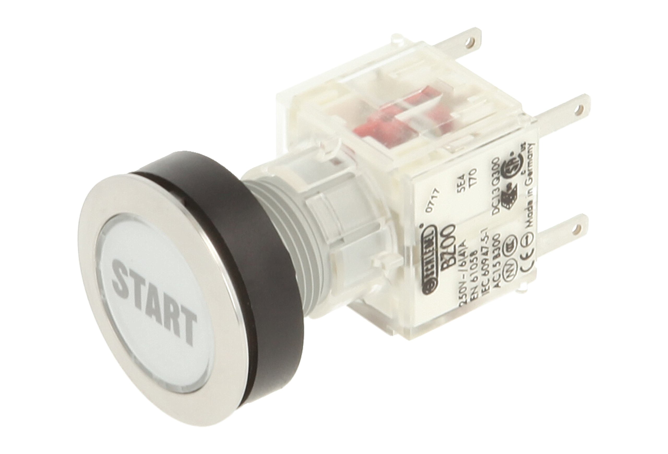 Schlegel 23.000.652 Push Button Stainless Steel, Clear Button Cap, Name Plate Start, Push Contact Sensor 2 Openers