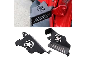 RERPRO Foot Pegs for Jeep Wrangler Door Hinge Front Foot Peg Doors Off for 2007-2025 Jeep Wrangler JK JKU JL JLU 4XE Gladiator JT Foot Peg Metal Rest Pedals, 1 Pair Star