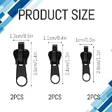 MEKEET 6PCS Zip Repair Kit Universal Zipper Pull Replacement for DIY view 2