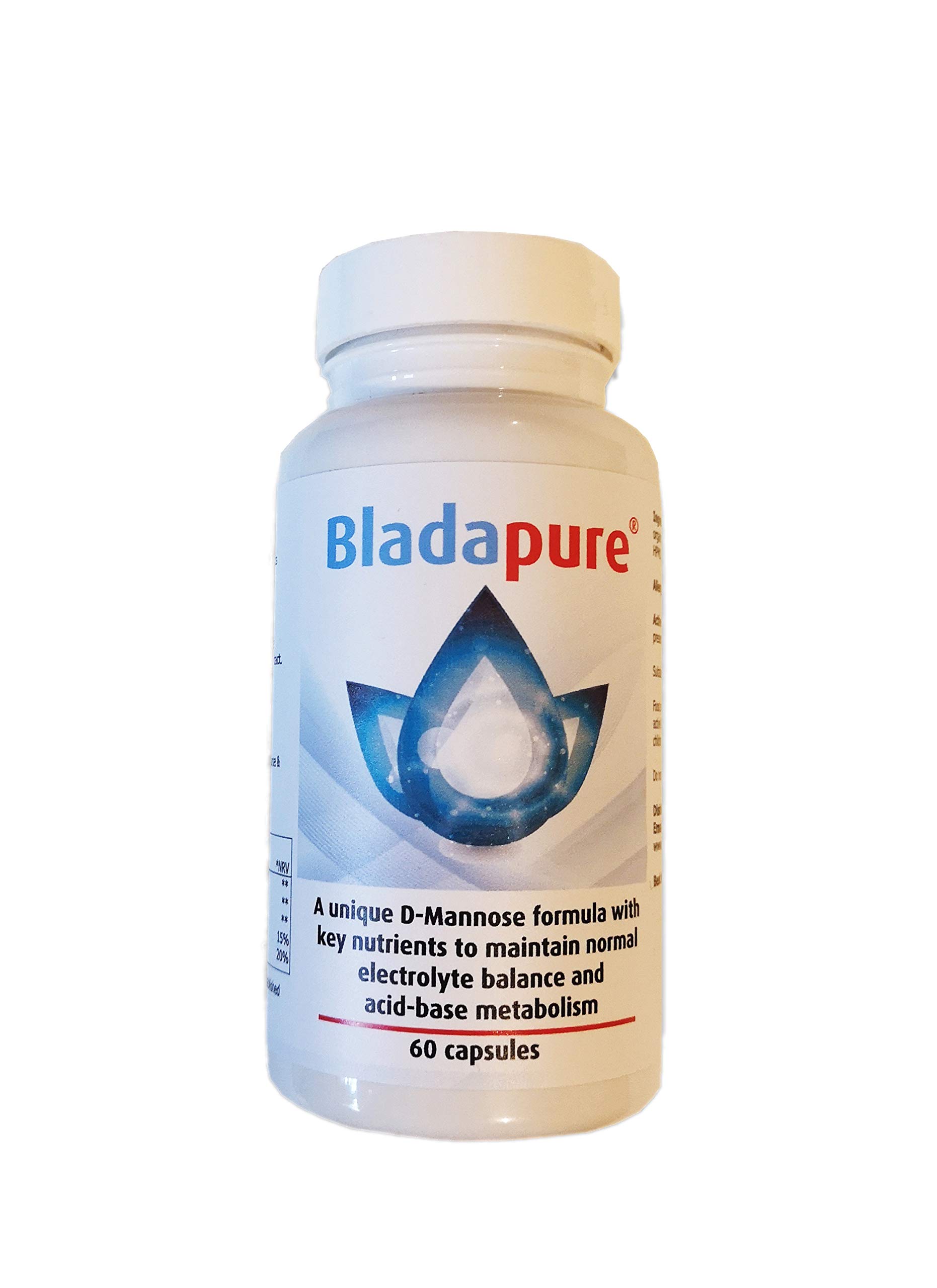 D-Mannose High Strength Supplement 60 Capsules by Bladapure ® for Treatment of Urinary Tract Infections Vegan All Natural Ingredients