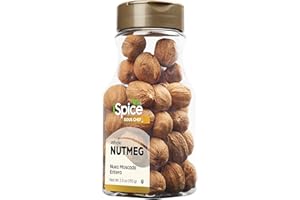 iSpice Premium nutmeg, whole nutmeg is Gluten Free and Non-GMO, 100% Natural, whole is used in Coffee, tea, hot chocolate, curries, sauces, mutton, vegetable recipes | 5.5 Oz (155g)