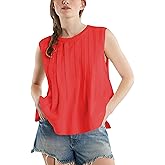 Mingzhu Women's Summer Pleated Ruffle Hem Babydoll Vest Shirt Y2K Peplum Sleeveless Tank Top Casual Loose Fit