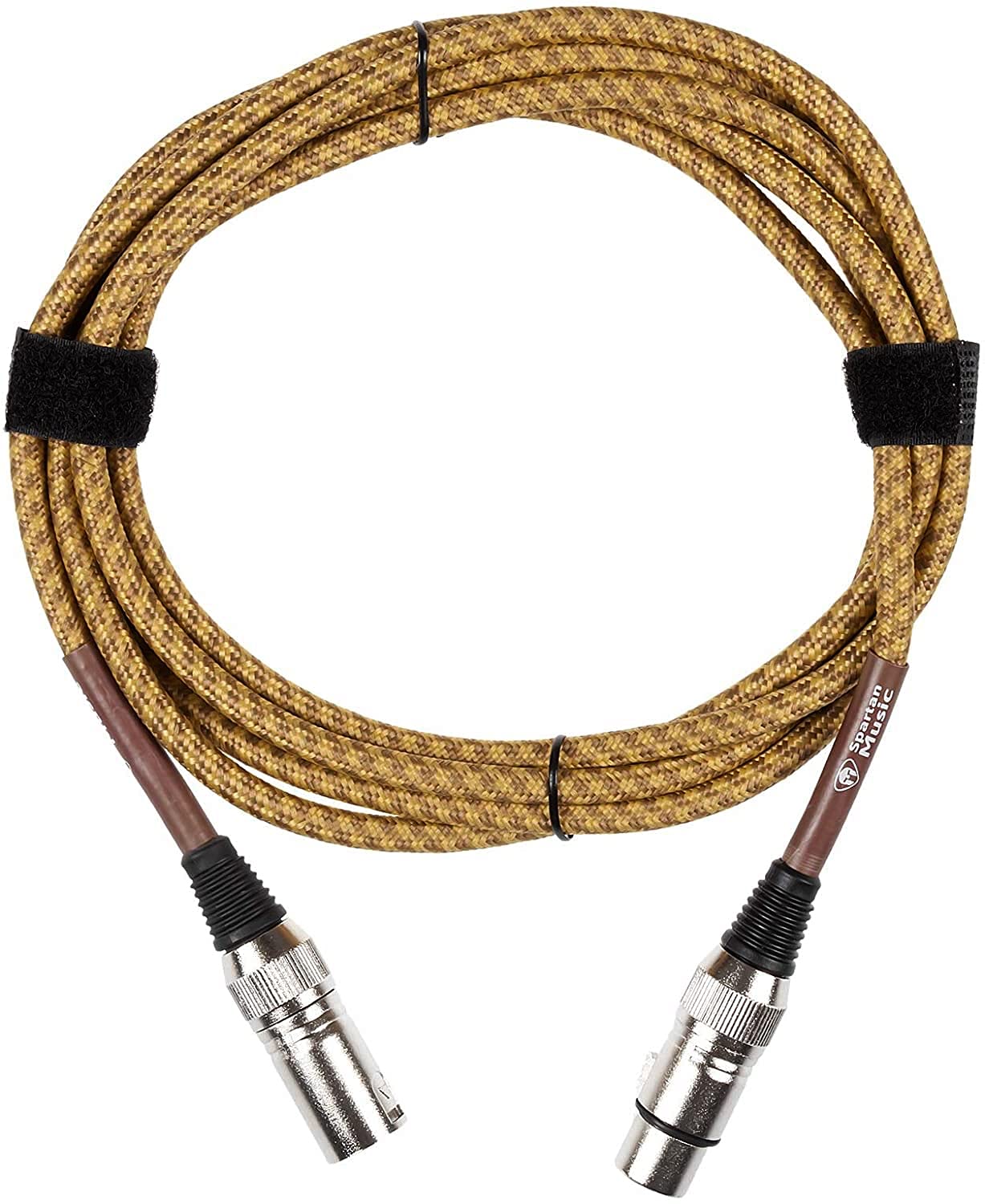 Spartan Music Braided Vintage Microphone Cable XLR Male to Female Mic Lead (3m)