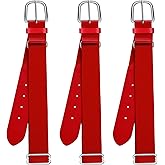 Hicarer 3 Pcs Youths Adult Baseball Softball Belt Girls Adjustable Elastic Uniform Belt PU Leather for Boys