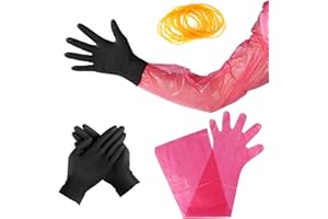 30pcs Field Dressing Gloves, Deer Hunting Mittens Hunting Cleaning Gloves with Yellow Rubber Bands Field Dressing Accessories