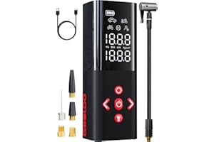 GOOLOO AP150 Tire Inflator Portable Air Compressor, 2X Faster 150PSI Cordless Air Pump for Car Tires with Auto-Shutoff, Portable Tire Pump with Digital Pressure Gauge for Car, Motorcycle,Bike, Ball