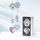 Pet Memorial Suncatcher - Dog Memorial Gifts for Loss of Dog - Cats and Dogs Loss Sympathy Thoughtful Gift Pet Remembrance Bereavement Gifts - Pet Paw Print Crystal Suncatcher