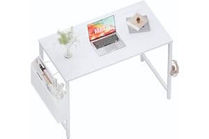 Pamray 32 Inch Computer Desk Small Spaces Desk with Storage Bag for Bedroom Writing and Home Office Work Small Study Desk Tab