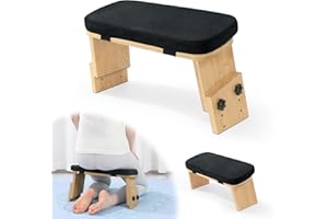 BALAPET Adjustable Height Meditation Bench, Portable Folding Meditation Chair with Velvet Cushion, Ergonomic Meditation Kneeling Stool for Yoga, Mindfulness&Zen Practice(Black)