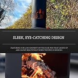Log Barn Black Steel Chiminea 43x43x118cm Outdoor Log Burner with Poker view 3