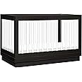 Babyletto Harlow Acrylic 3-in-1 Convertible Crib with Toddler Bed Conversion Kit in Black with Acrylic Slats, Greenguard Gold Certified