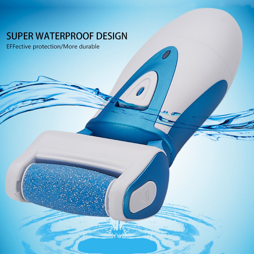 Electric Pedicure Tools - Rechargeable & Waterproof Foot File with Quartz Sand Remove Dead, Hard, Cracked Skin (Blue)