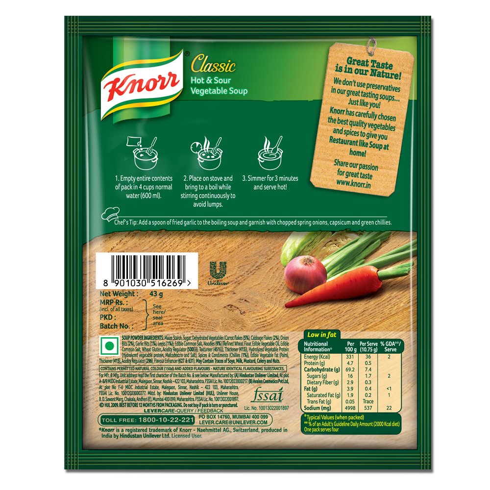 Knorr Vegetable Soup Mix Nutrition Facts Runners High Nutrition
