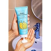 BONNY HILL Foam Cleanser, Clarifying and Daily Brightening with Rice Niacinamide and Collagen 250ml/8.45 fl oz, Korean Skincare (Snail)
