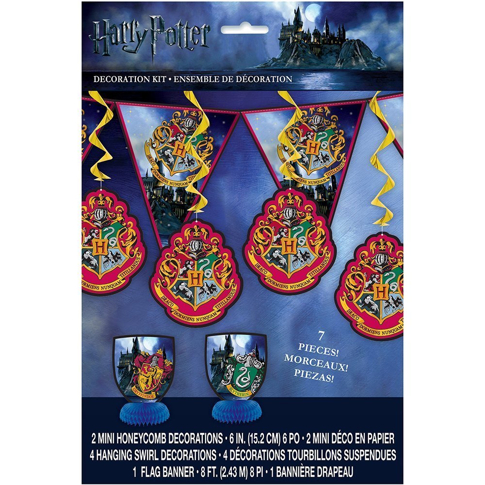 Unique Party 59081 Warner Bros Room Decorating Kit | Assorted | Harry Potter | 7 Pcs, multicolored, one size