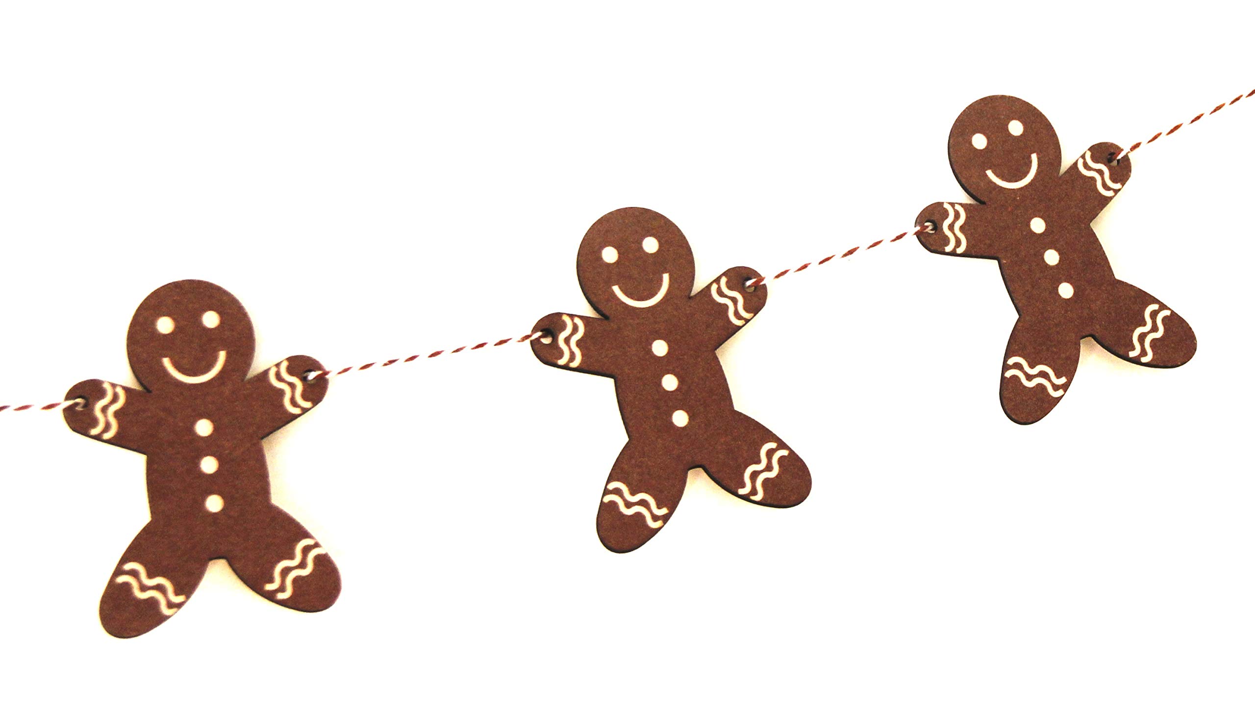Wooden Gingerbread Man Bunting for Christmas Party Decoration By ASVP Shop
