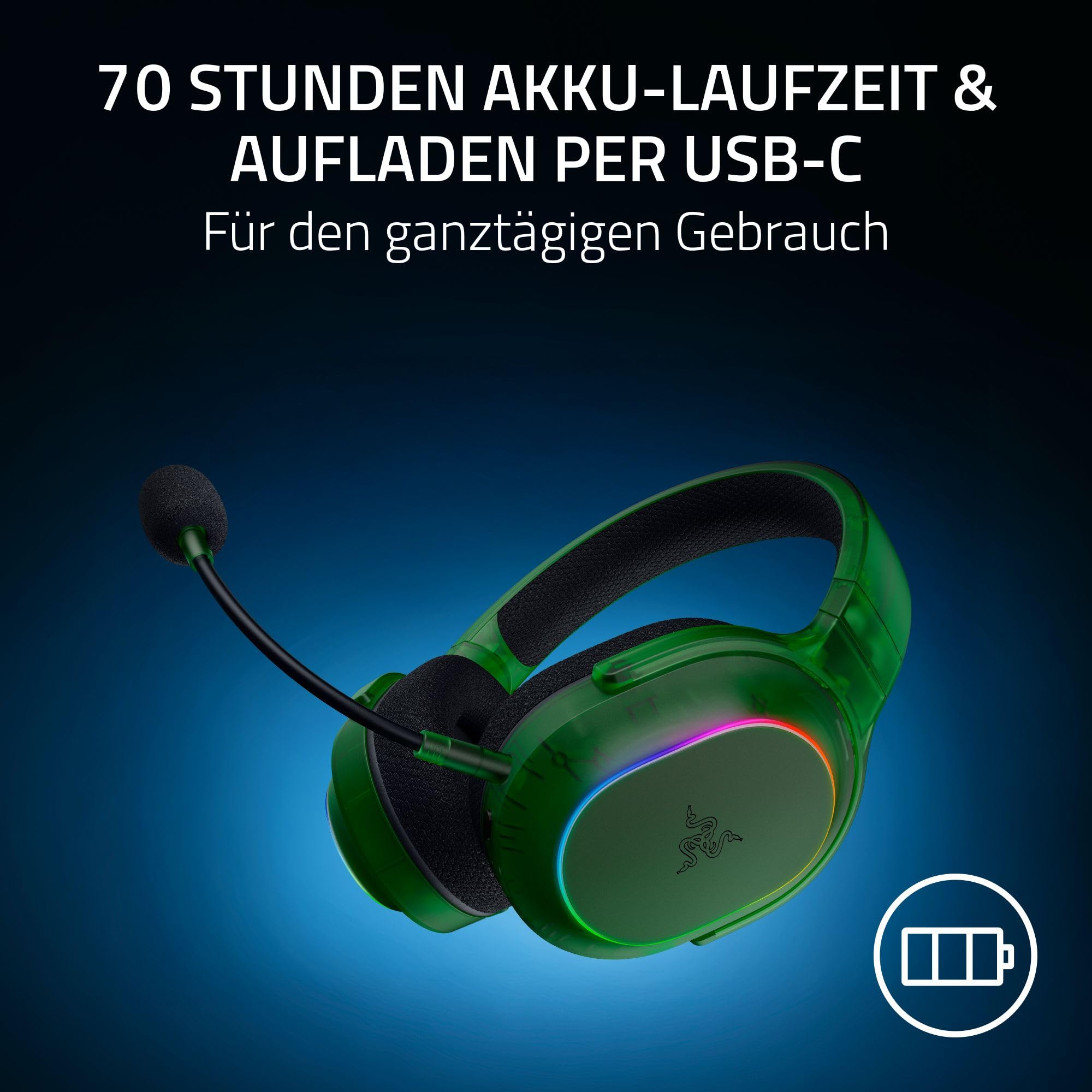 Razer Barracuda X Phantom Green Edition - Kabelloses Multi-Plattform Gaming Headset (285g, Triforce 40mm Driver, Dual Wireless HyperSpeed and Bluetooth) Phantom Green 7