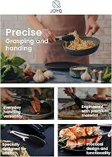 JOYQ 9 Inch Kitchen Tongs Silicone Grip Stainless Steel Padlock BBQ Cooking Food view 6