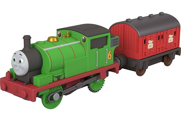 Thomas & Friends by Fisher-Price Motorized Toy Train, Battery-Powered Percy Engine & Mail Car, Classic Characters from the Se
