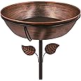 OUISJYER 3" Deep Metal Bird Bath for Outdoors, Removable 13" Dia Bowl with Stable Upgrades Stake, Easy to Clean Birdbaths for Garden Yard Lawn Decor 1.4 Gallon