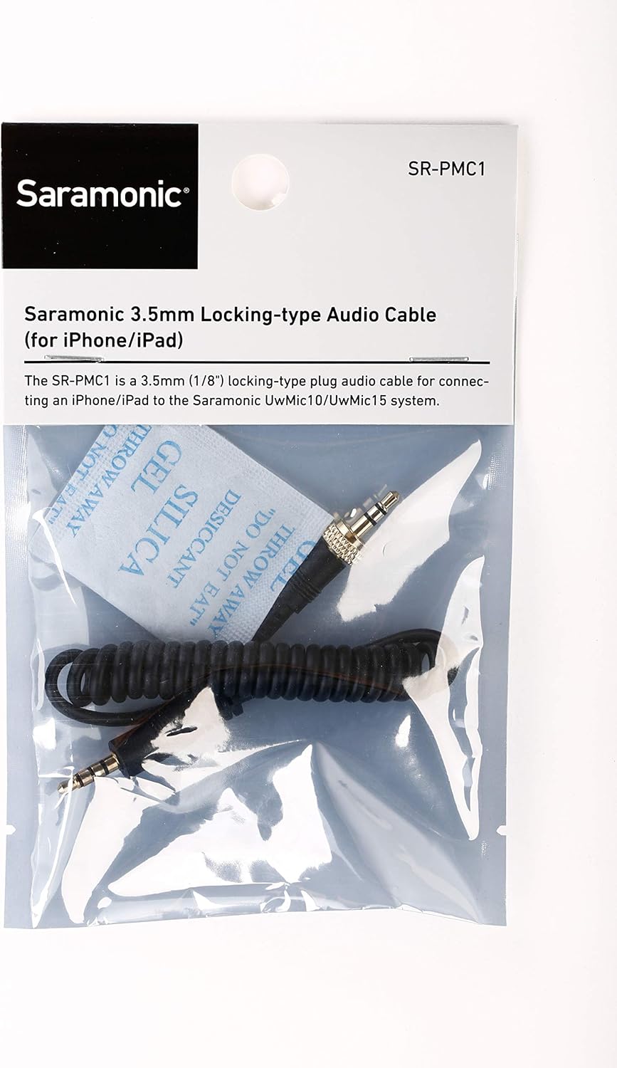 Sara Monic SR PMC1 3.5 mm Cable with Locking - Black, to Smartphone (TRRS) - Image 3