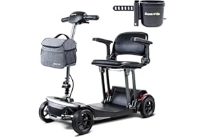 ScootNGo Foldable Mobility Scooter for Seniors & Adults, 4 Wheel 44 lbs Lightweight Electric Scooter, Airline Approved, Remov