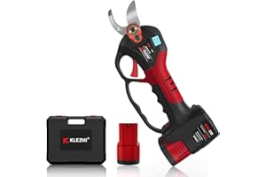KLEZHI Professional Cordless Electric Pruning Shears with 2 Pack Backup Rechargeable 2Ah Lithium Battery Powered Tree Branch 