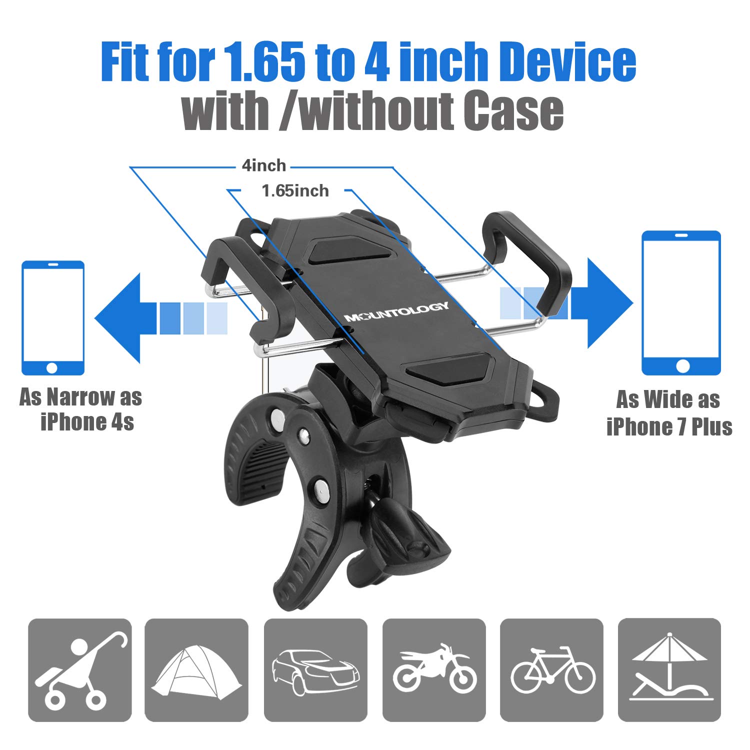 Bike Phone Holder Bike & Motorcycle Cell Phone Mount Universal Bicycle