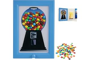 Fukaisu Candy Dispenser Picture Frame, Wall Mount Gumball Machine Creative Handy Candy Dispenser for Desk Countertop Adults &