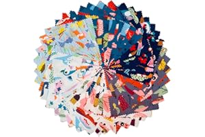 DMFR Cotton Fabric Squares 5x5 Charm Packs for Quilting 5 inch for Baby Girl Sewing Patchwork 42pcs (Jungle Fabric)