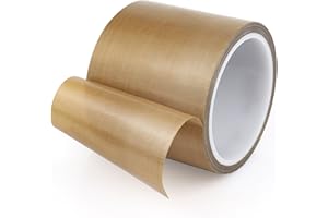 HZCOYIM Teflon Glass Cloth Tape, (3-inch x 33 Feet x 0.18mm) High Temperature PTFE Coated Fiberglass Adhesive Tape for Vacuum Sealer Machine, Hand Impulse Sealers Insulation