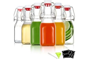 YEBODA 4 oz Swing Top Glass Bottles,Small Flip Top Glass bottles with airtight Caps for Home Brewing,Kombucha,2nd Fermentatio