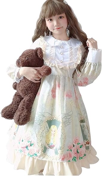 Amazon Co Jp ゴスロリワンピース レディース ロリータ服 Lolita ワンピース 長袖 森ガール レディース かわいい イエロー ホビー