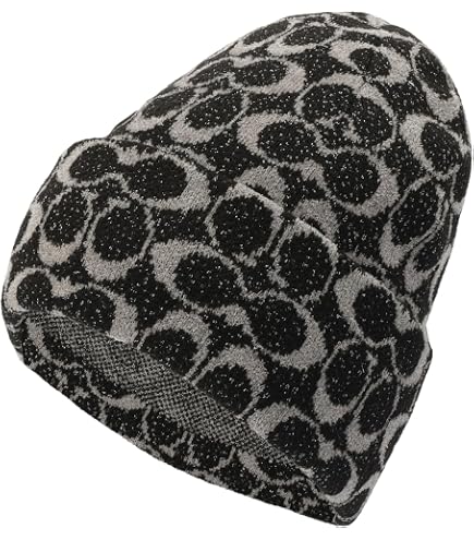 Metallic Signature C Knit Beanie - Wool Blend, Adjustable Cuff Metallic Signature C Knit Beanie at Amazon Women main image 2