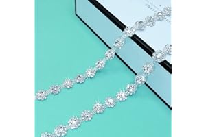 Yhsheen 1 Yard Bling Elegant Rhinestone Trim Crystal Rhinestone Chain Rhinestone Applique for DIY Decoration & Bridal Costume Embellishment