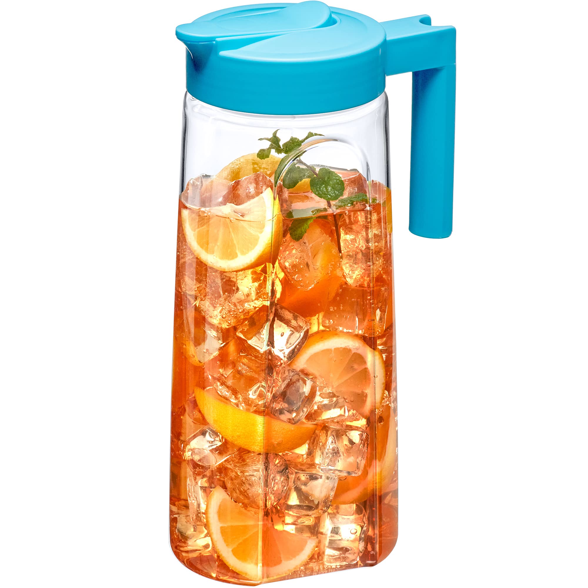 Photo 1 of ***(HEAVILY USED/ MINOR DAMAGE)***Amazing Abby - Slim - Tritan Pitcher (64 oz), Unbreakable Plastic Water Pitcher with Lid, BPA-Free, Heat-Resistant, Dishwasher-Safe, Great for Both Iced and Hot Drinks, Indoors and Outdoors, Blue